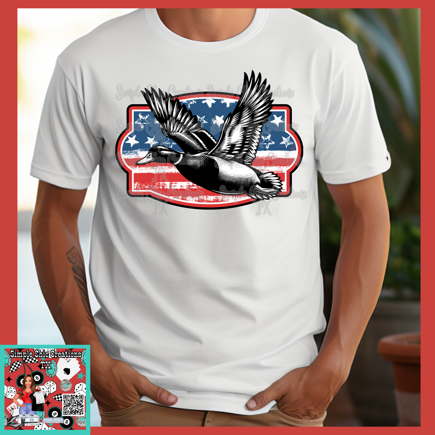Red, White, and Blue Duck