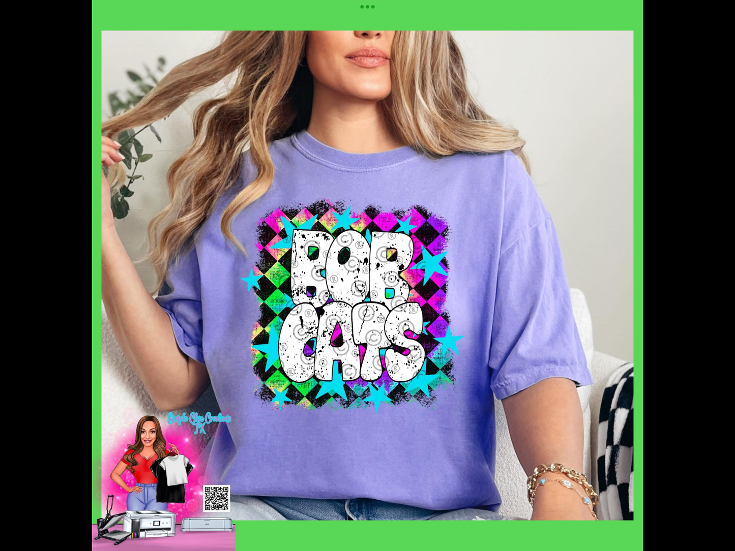 Colorful Checkered Star Bobcats