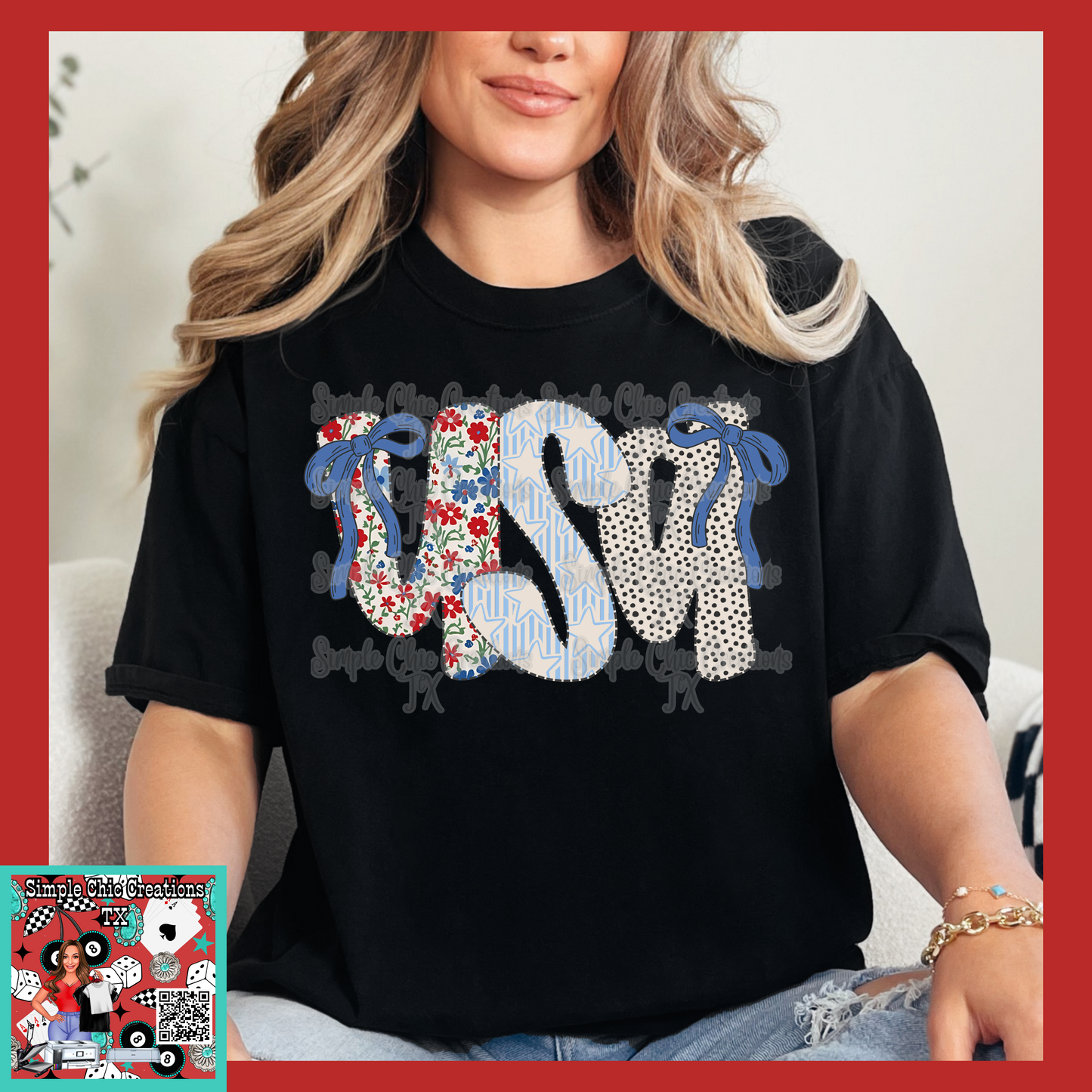 Vintage Red, White, and Blue USA
