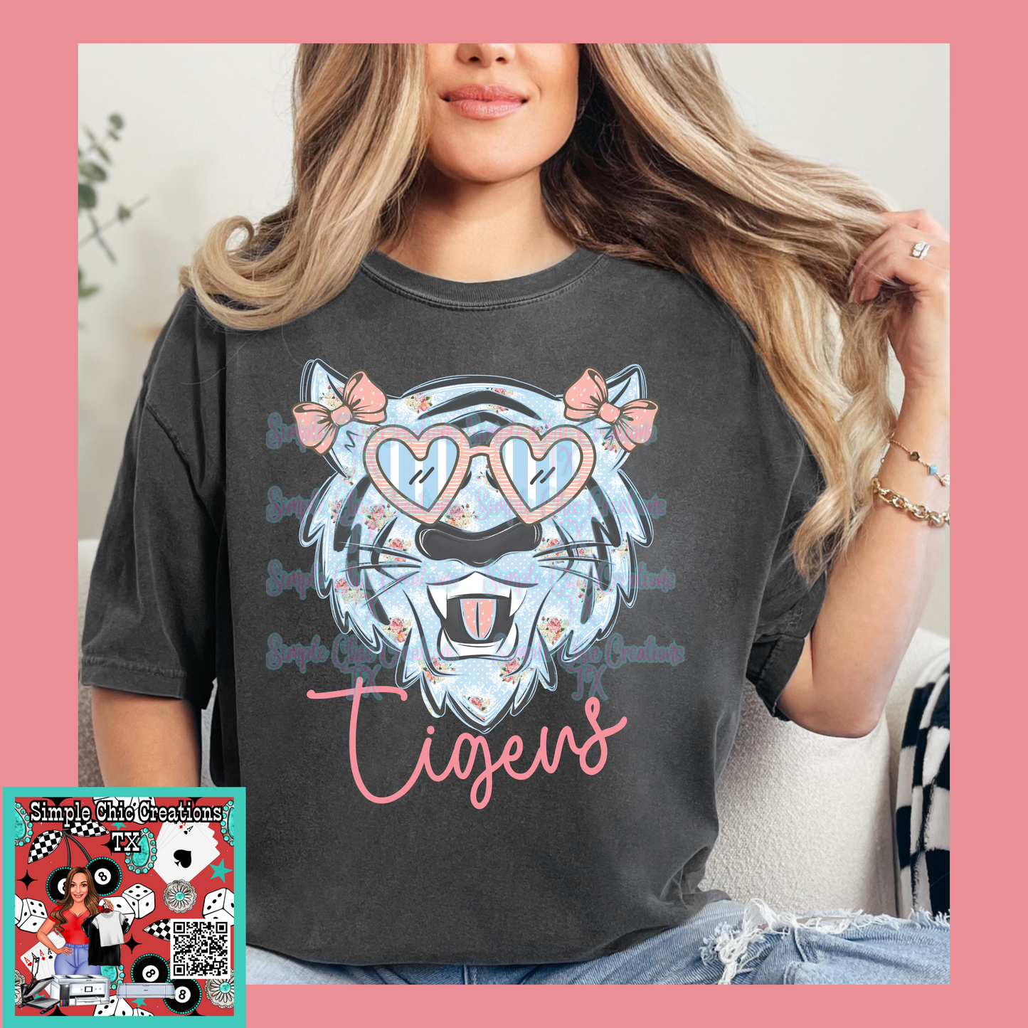 Preppy Floral Tigers