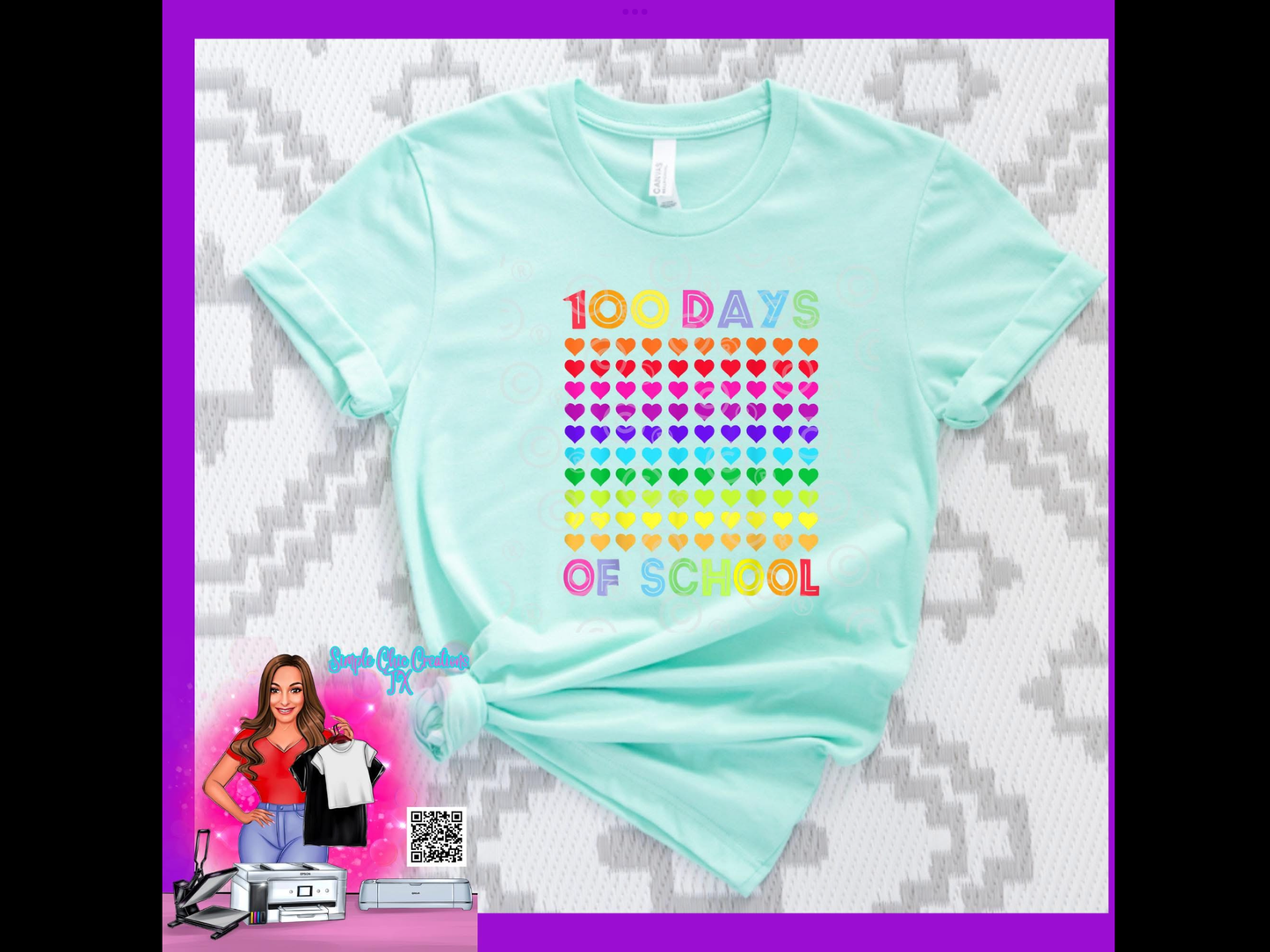 100 Days of School Hearts