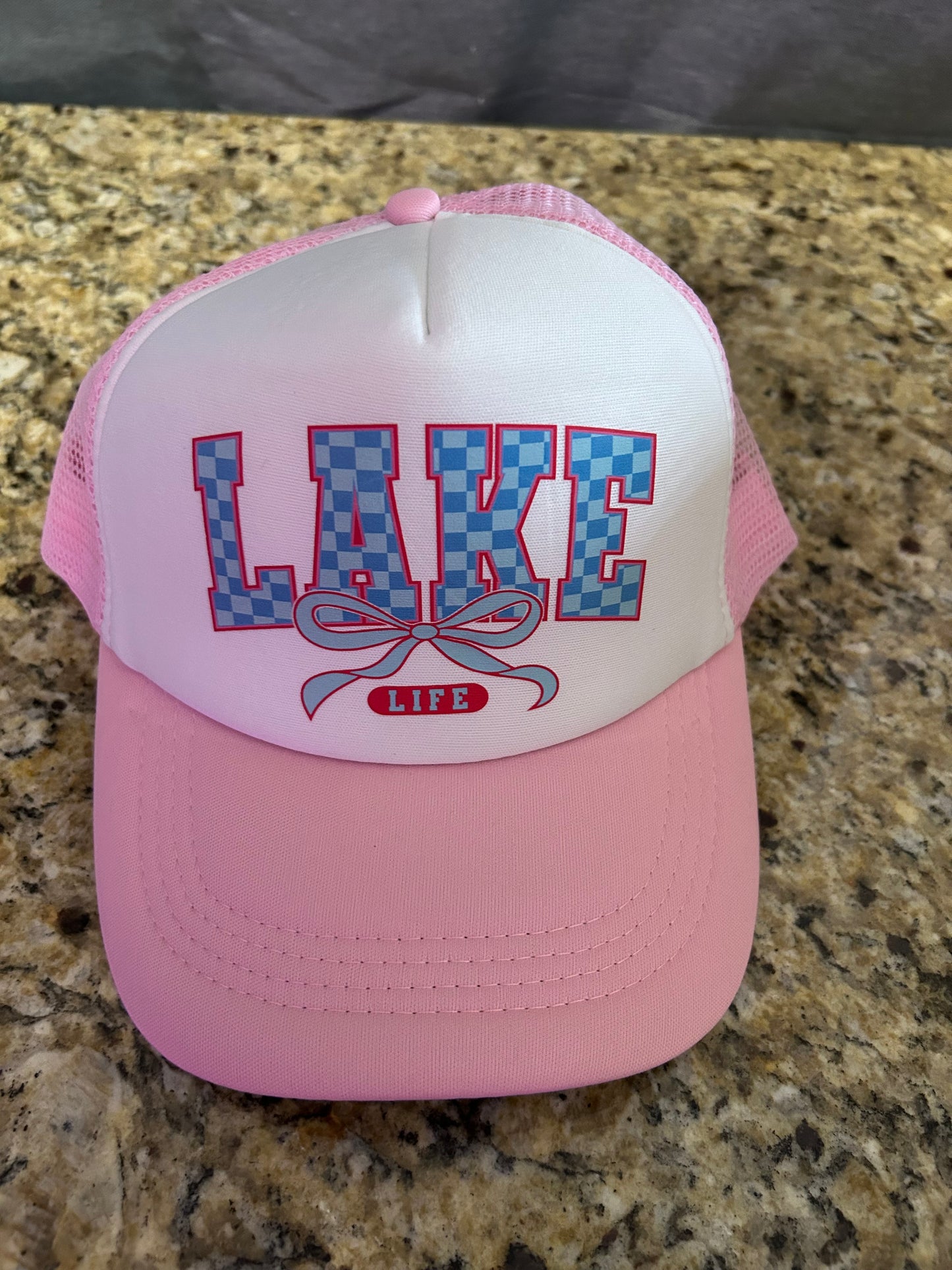 Checkered lake Life Trucker Hat