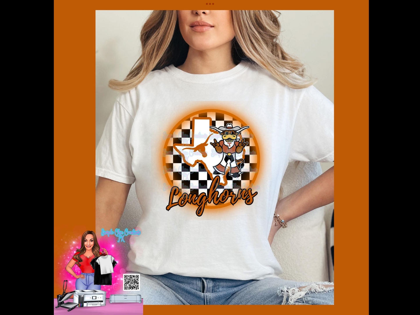 Checkered Circle Texas Longhorns