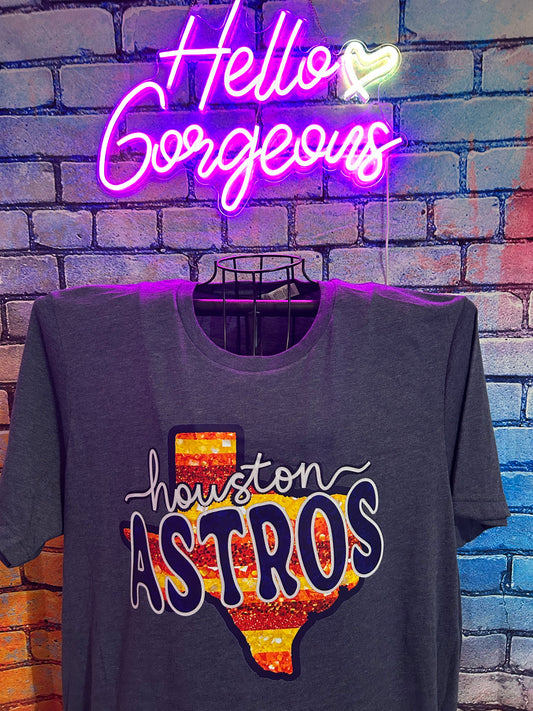 Faux Glitter Texas Houston Astro