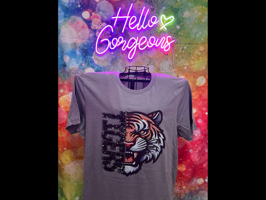 Faux Rhinestones Tigers