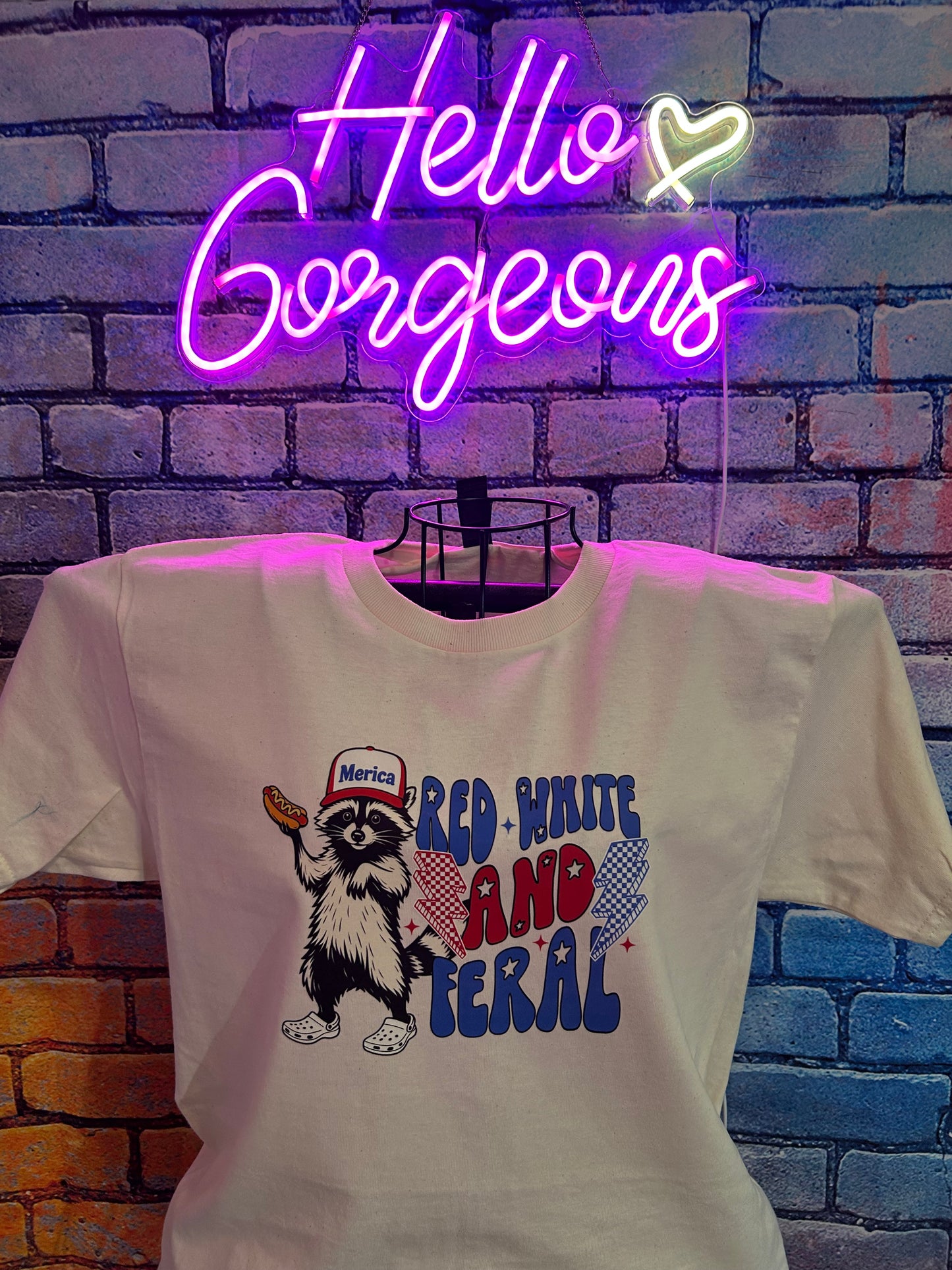 Patriotic Red, White, and Feral Raccoon