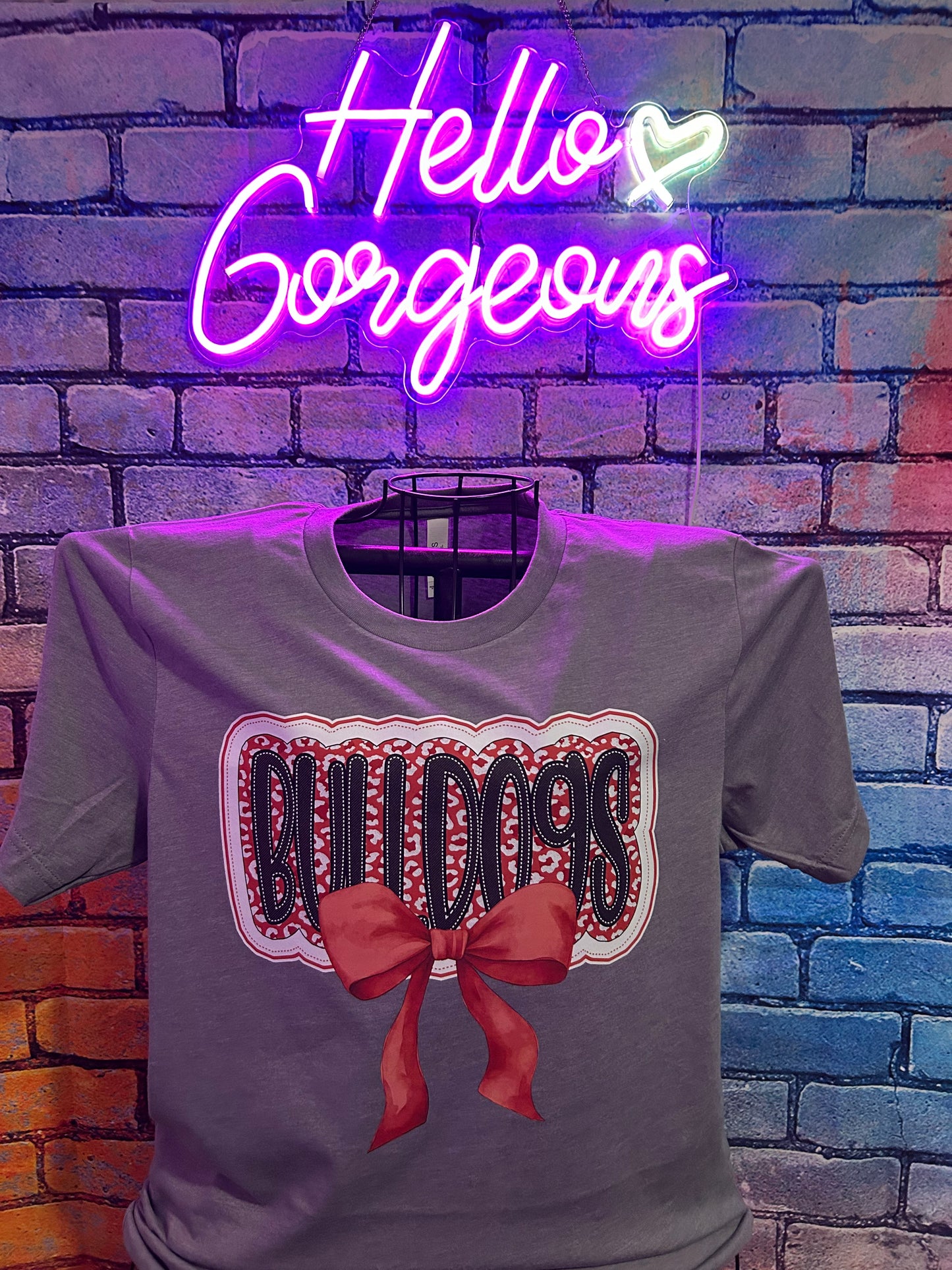 Maroon Dottie Bulldogs with Bow