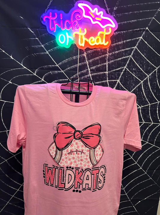 Pink Wildkats Football with Bow