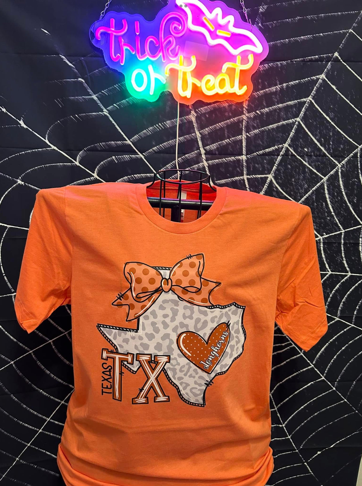 Texas Longhorns with Polka Dot Bow