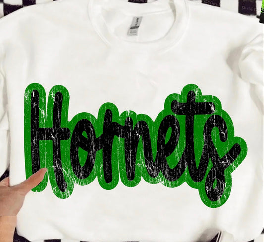 Black and Green Rugged Hornets