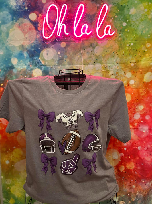 Purple Football/Bows Football