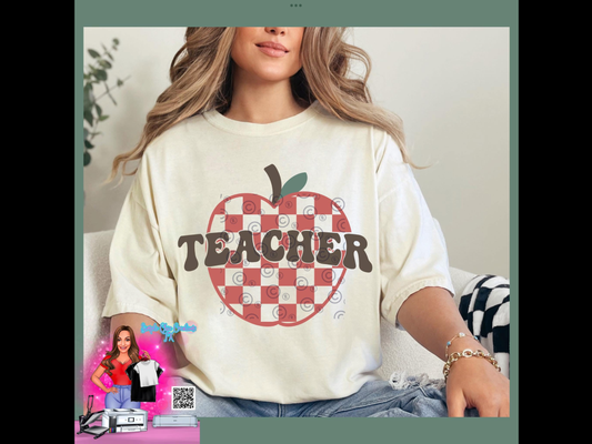 Red Checkered Apple Teacher