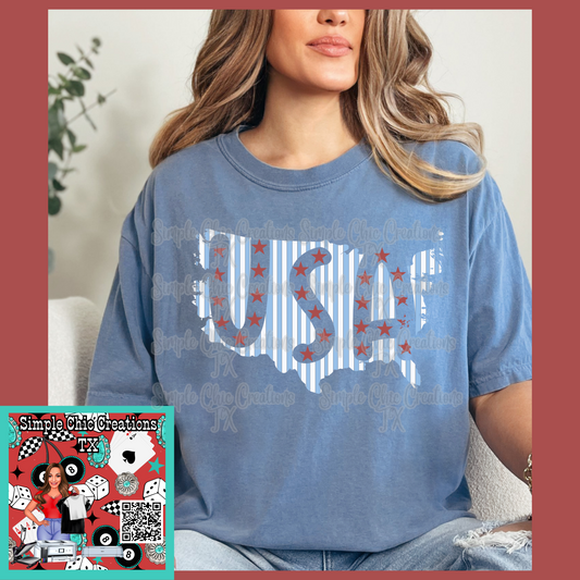 Red, white, and blue USA