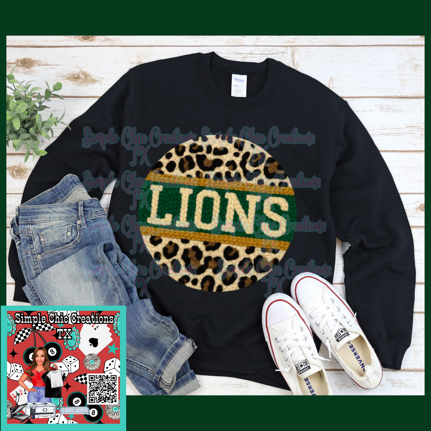 Faux Yarn Leopard Lions