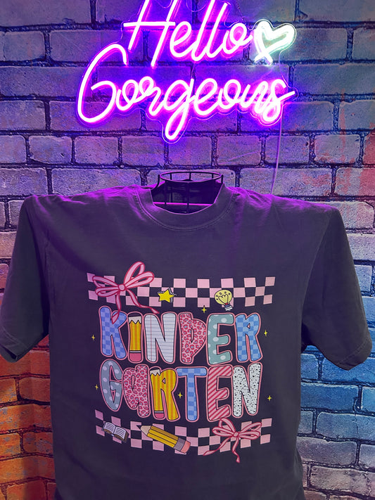 Preppy Checkered Kindergarten ( available in all grades. Put grade in special instruction box at check out)