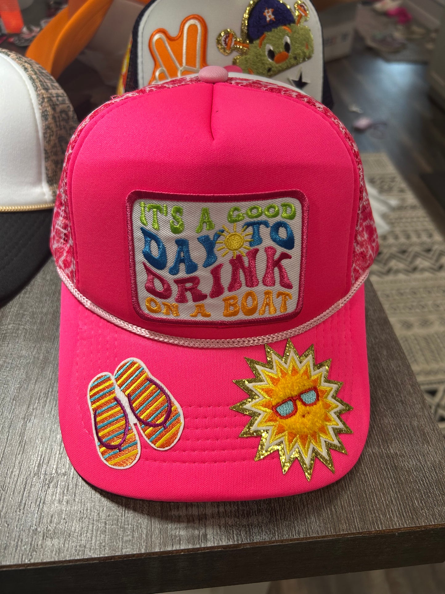Pink Leopard Good Day To Day Drink Trucker Hat