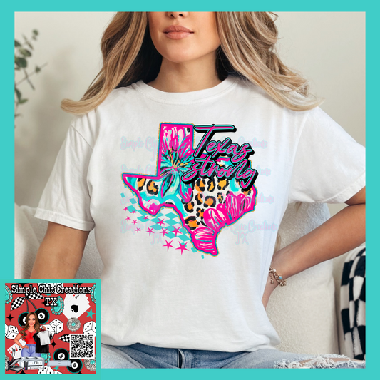 Leopard/floral Texas strong
