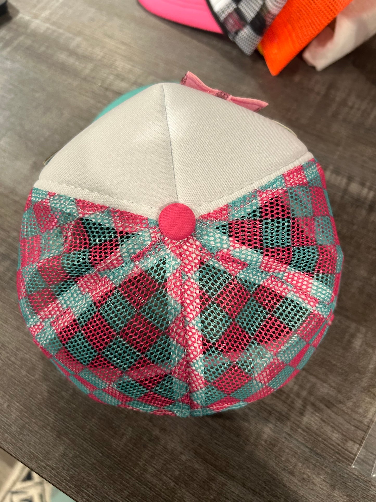 Pink/Teal Checkered Taco and Margs Trucker Hat