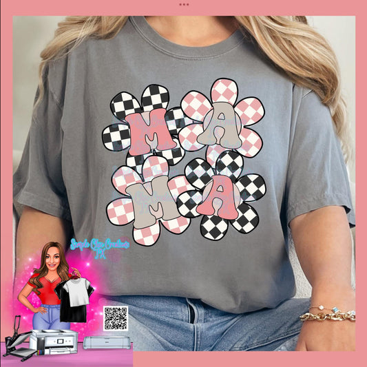 Boho Checkered Mama Flower