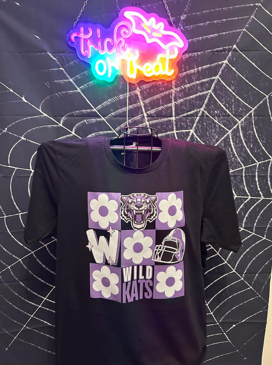 Boho Purple Flower Wildkats Football
