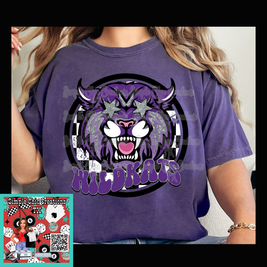 Checkered Mascot Wildkats