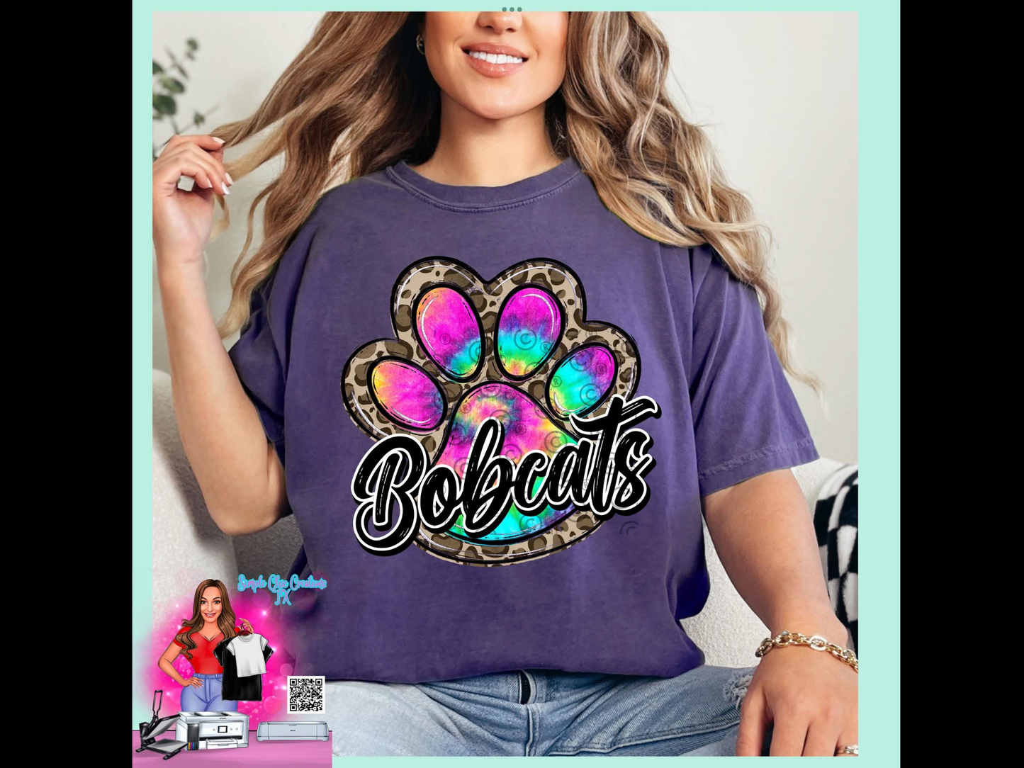 Leopard Tye Dye Bobcats Paw