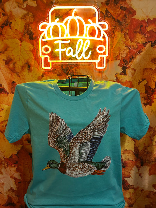 Faux Rhinestone Mallard Duck