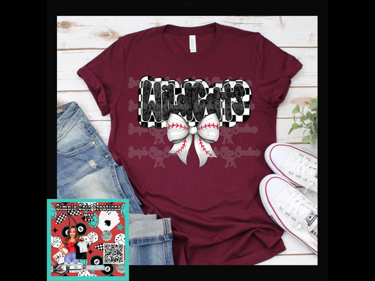 Wildcats with Baseball Bow