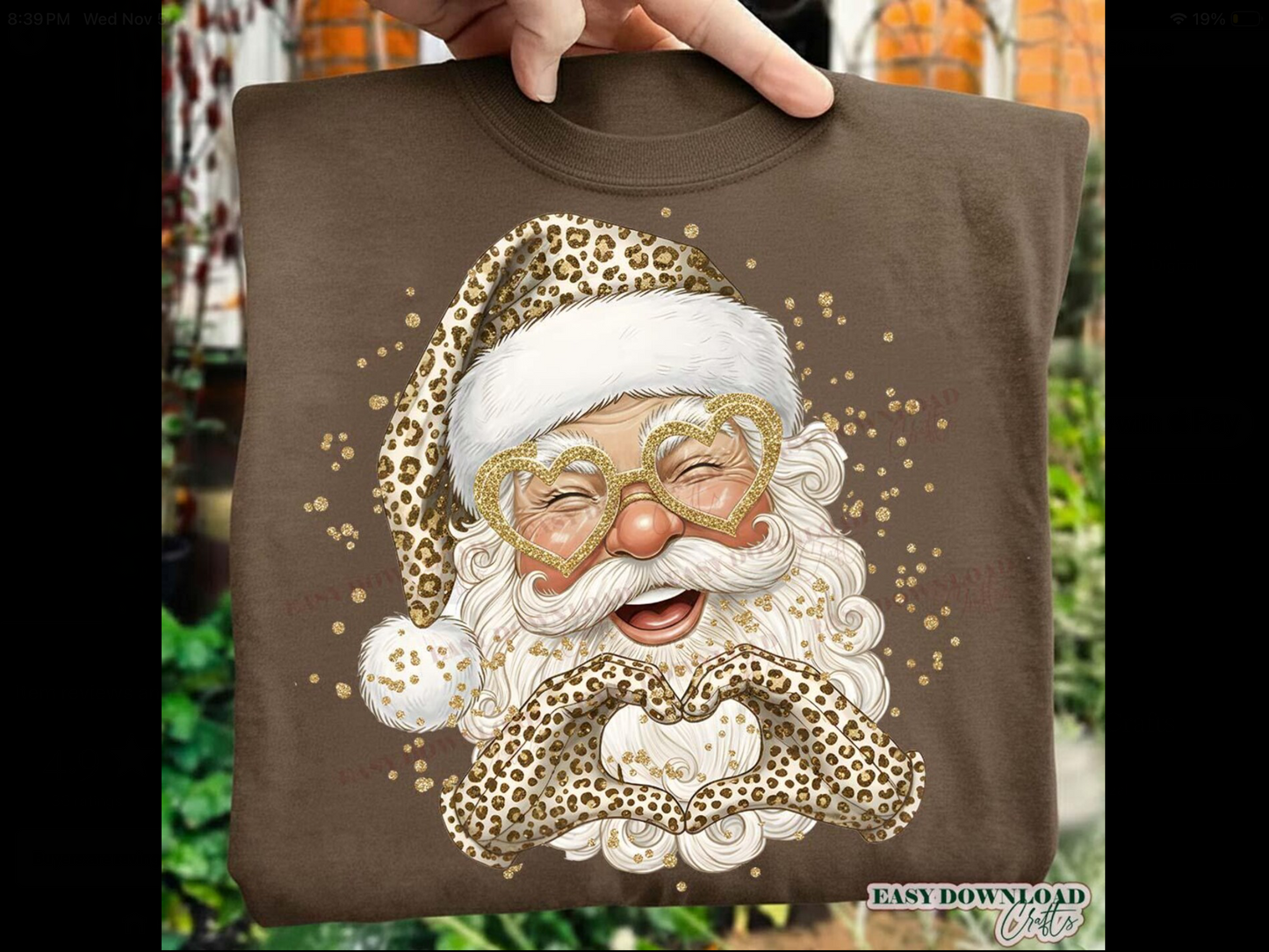 Leopard Hand Heart Santa