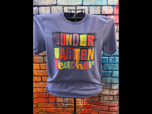 Bright Blocked Kindergarten Teacher
