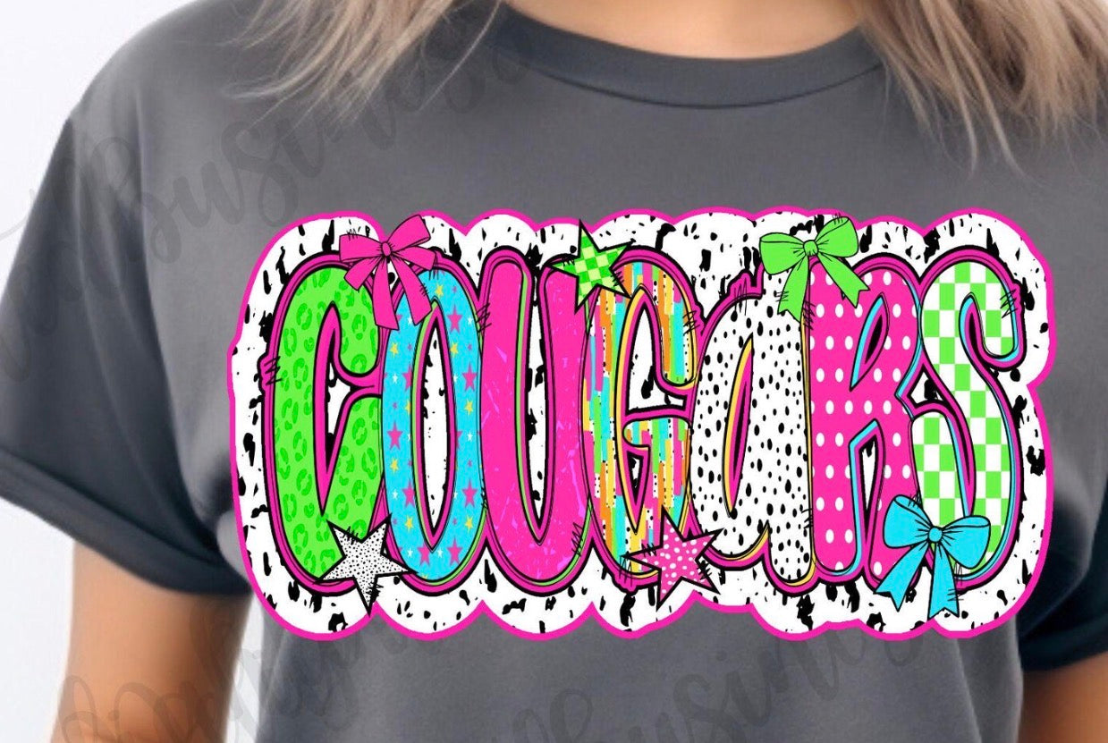 Colorful splatter cougars