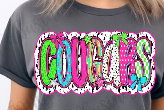 Colorful splatter cougars