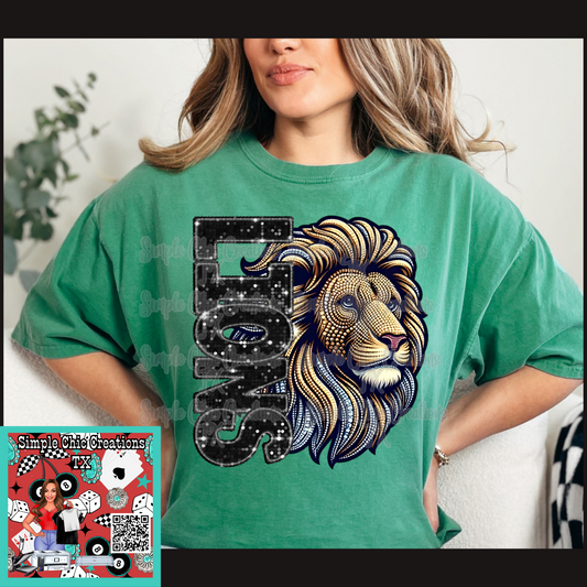 Faux rhinestone lions