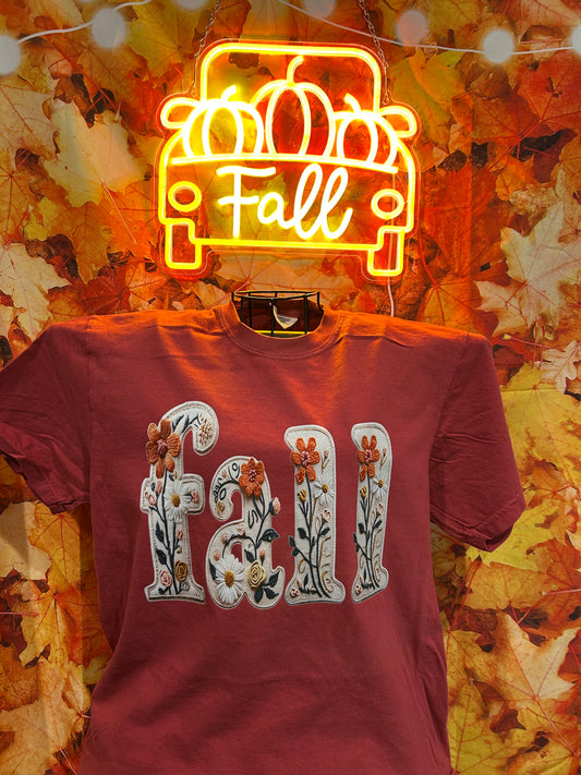 Faux Stitch Floral Fall