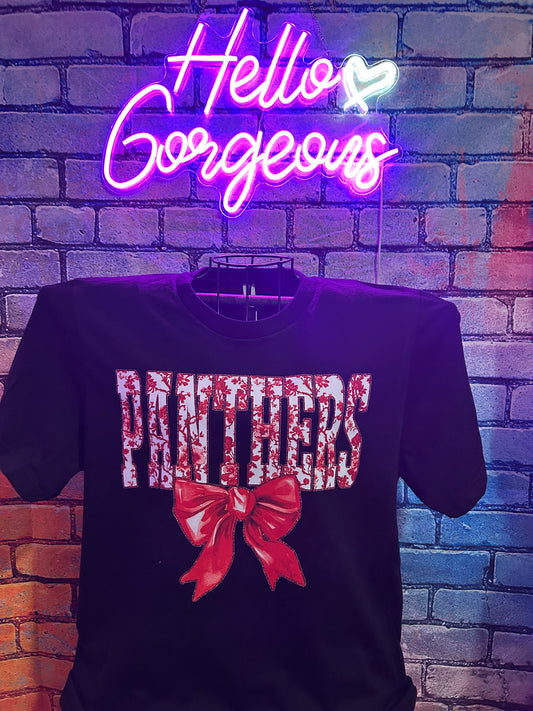 Floral Bow Panthers