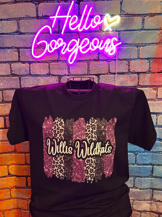 Faux Glitter/Leopard Willis Wildkats