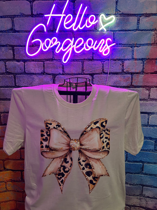 Pink/Leopard Bow