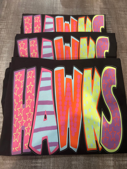 Neon Doodle Hawks