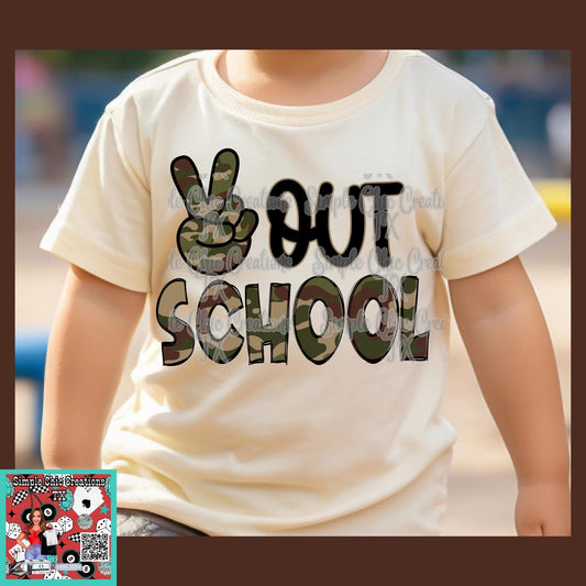 Camo Peace Out School