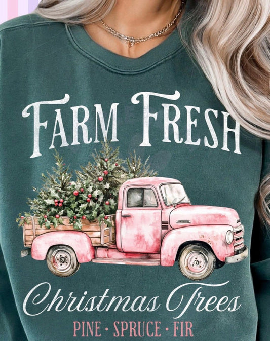 Pink Truck Farm Fresh Christmas Trees