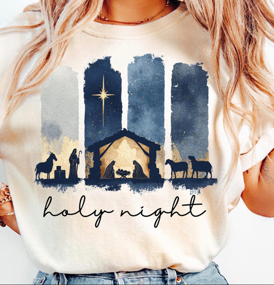 Navy and Gold Holy Night