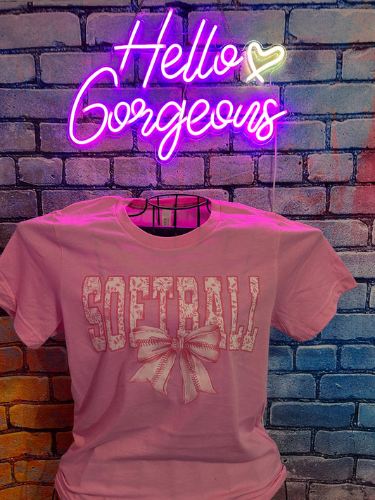 Floral Softball with bow