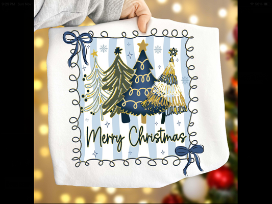 Blue and Gold Merry Christmas