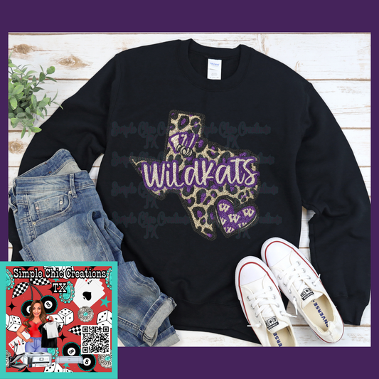 Faux Yarn Leopard Texas Wildkats