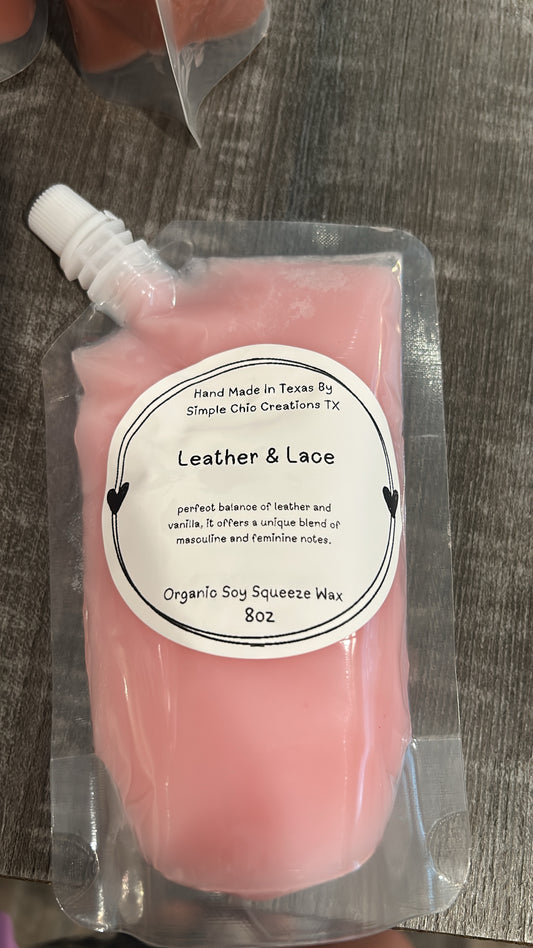 8oz Leather and Lace Squeeze Wax