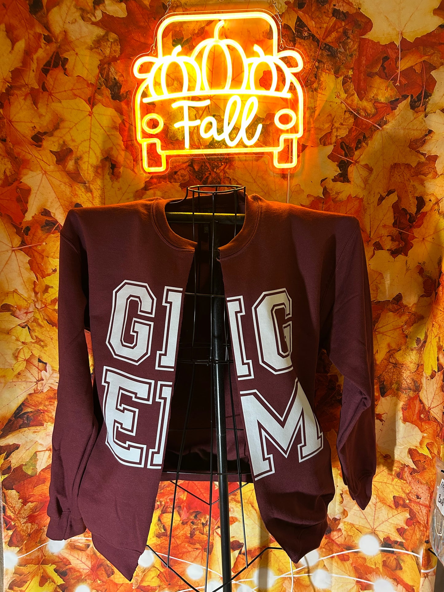 Gig Em sweatshirt cardigan