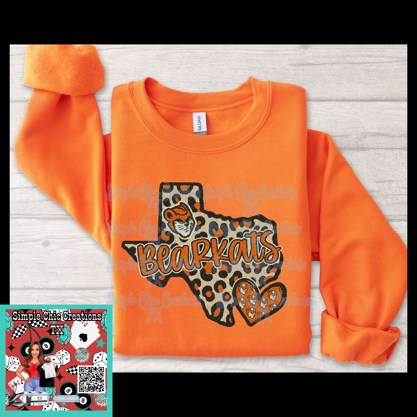 Faux Yarn Leopard Texas Bearkats