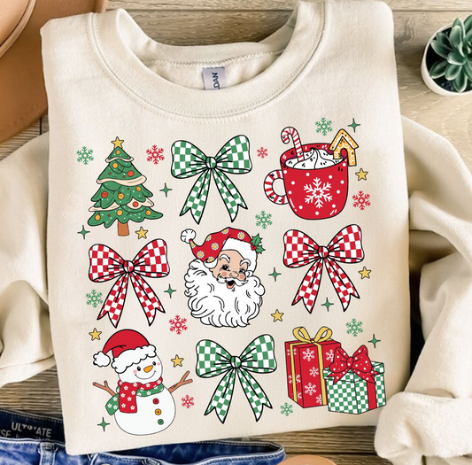 Checkered bow/Christmas Collage