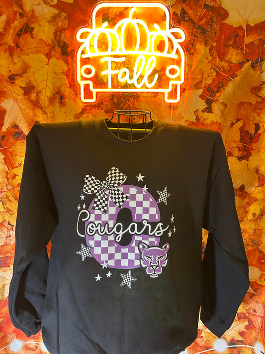 Purple Checkered C- Cougars