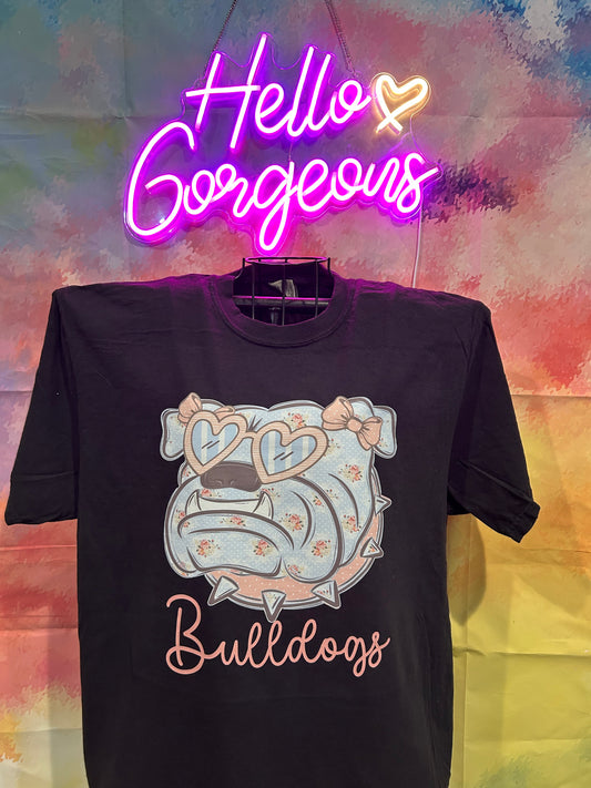 Preppy Floral Bulldog